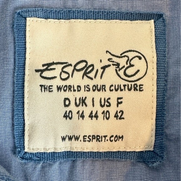 Esprit Blue Button Up Collared Shirt 10 - Picture 2 of 8